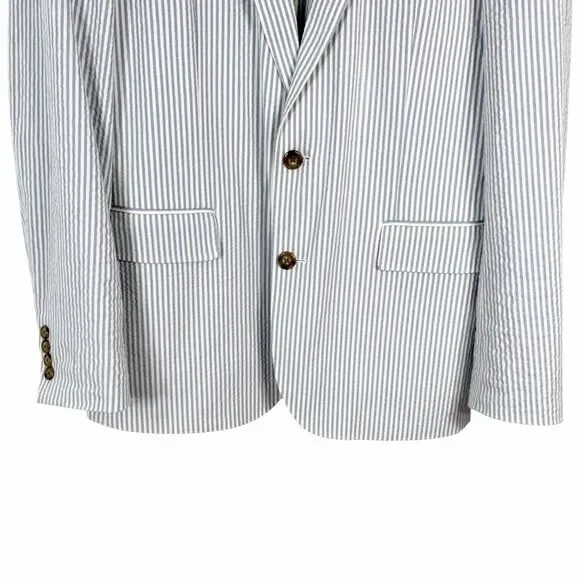 J.Crew Mens Ludlow Slim Fit Unstructured Suit Jacket Seersucker Size 42R L1015 - Picture 4 of 13
